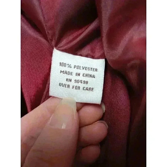 Weekendz Off Maroon Polyester Jacket Zip Up Men's Size Medium Pockets - Picture 4 of 8